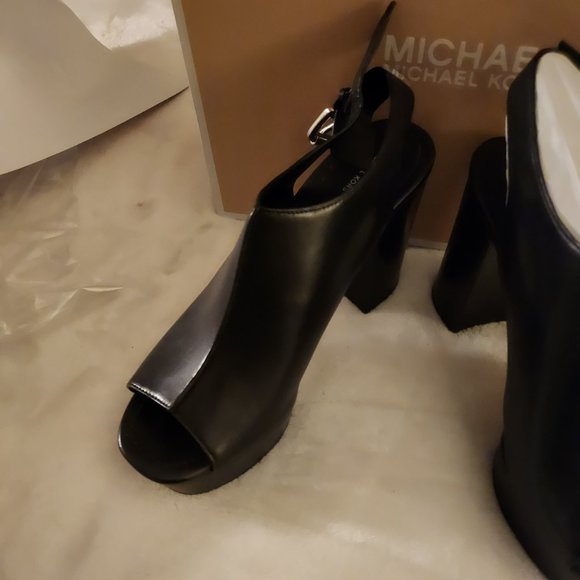 MK Piper Leather Sling Back Platform Size 8.5 - Picture 7 of 13